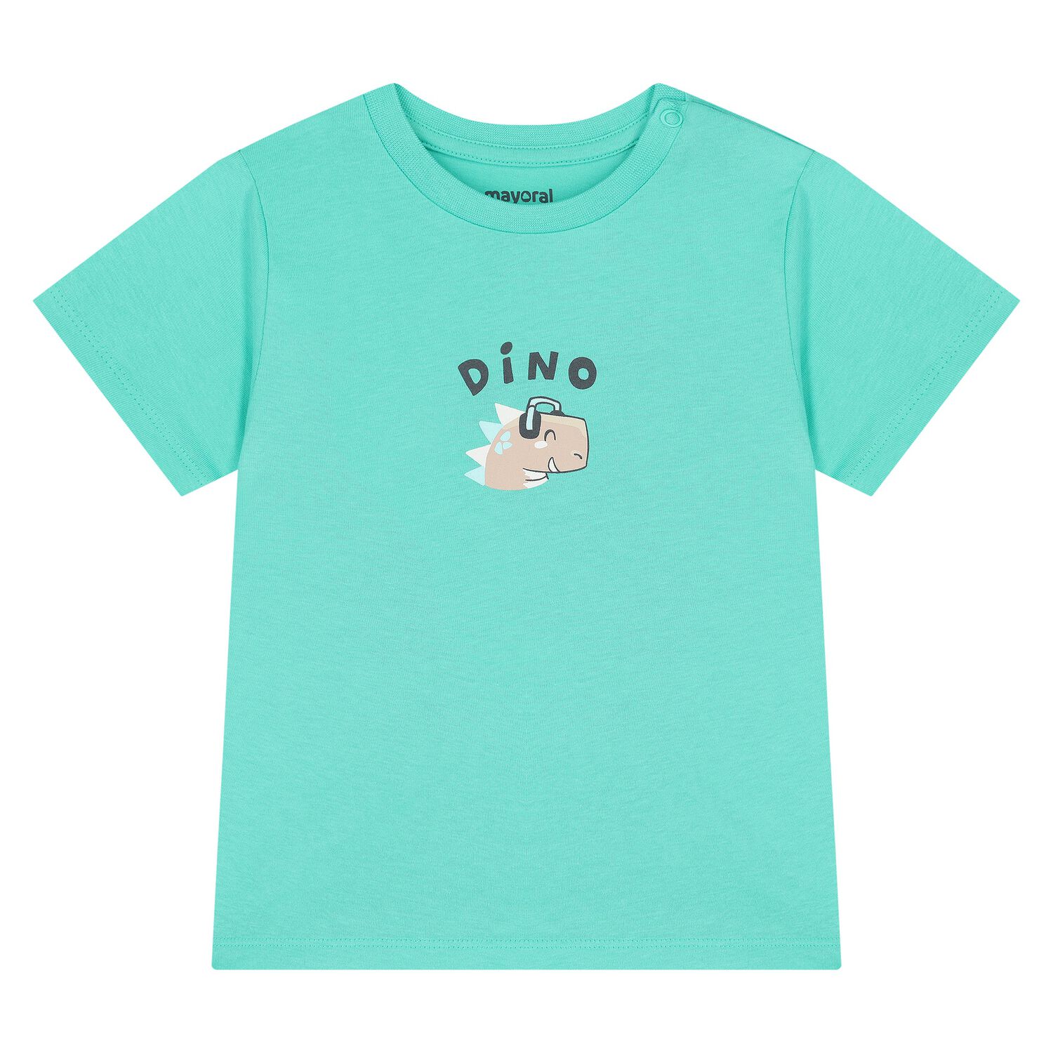 تيشيرت أولاد قطن بطبعة ديناصور باللون الأخضر , 1, hi-res image number null