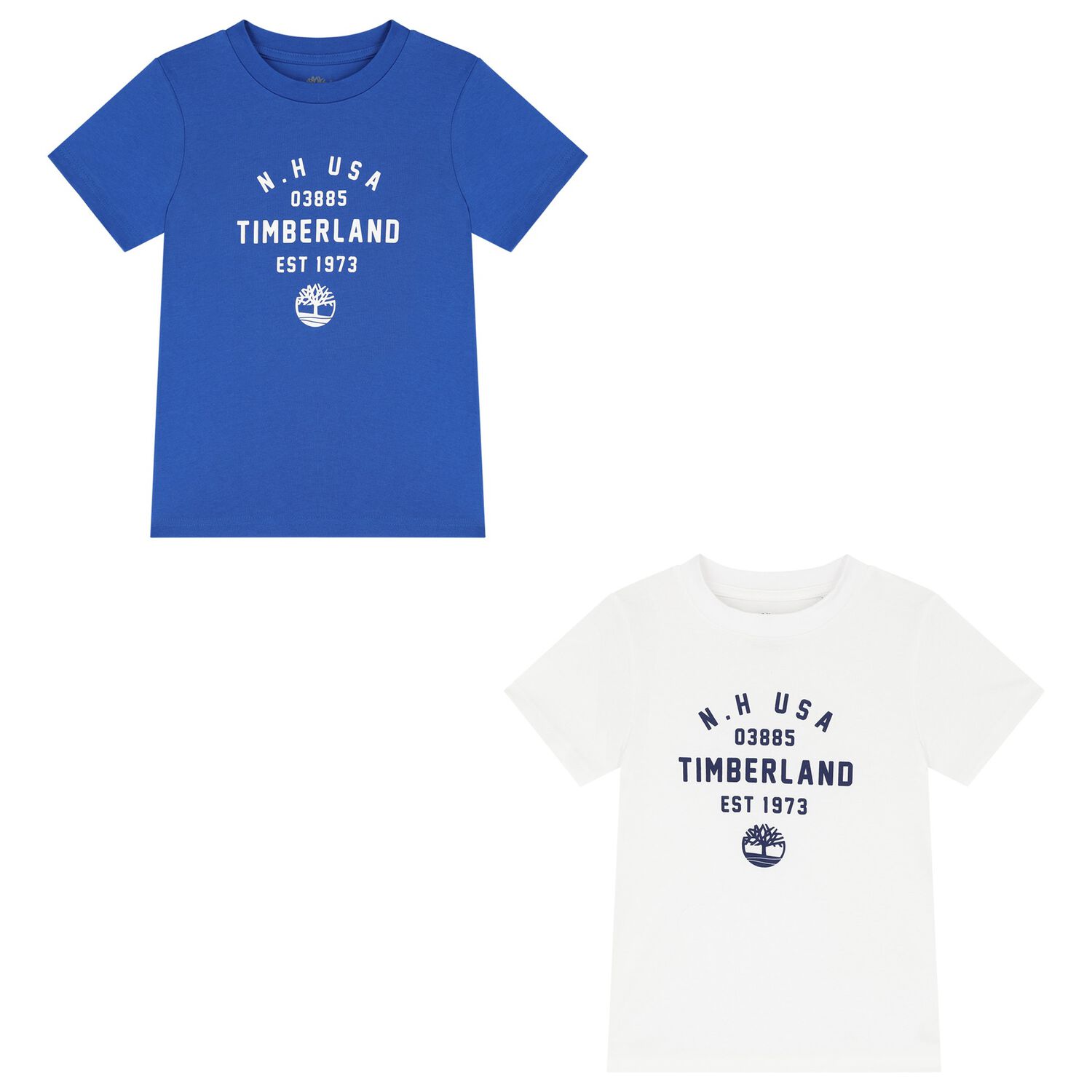 تي شيرتات بشعار أزرق وأبيض للأولاد (عبوة من قطعتين), 1, hi-res image number null