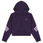 Girls Purple Disney Logo Hooded Zip Up Top, 1, hi-res