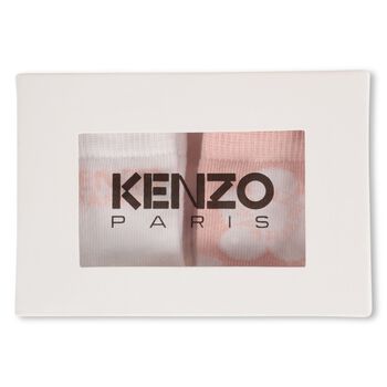 Baby Girls White & Pink Logo Socks ( 2-Pack )