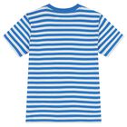 Boys Blue Striped Polo Bear T-Shirt, 1, hi-res