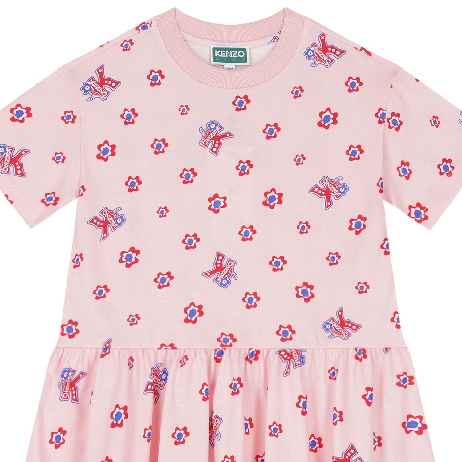 فستان بنات بطبعة الزهور باللون الوردى , 1, hi-res