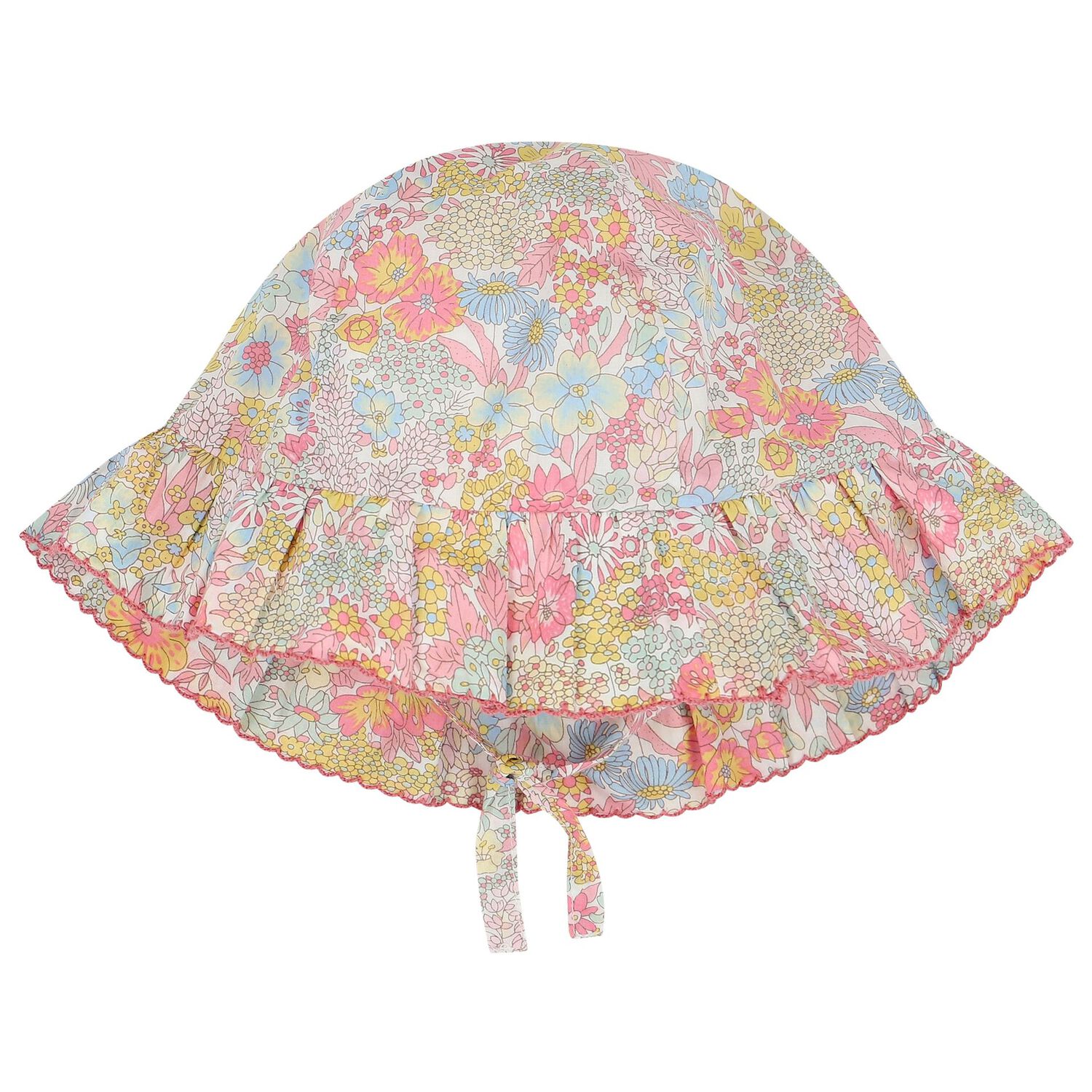 Younger Girls Blue, Yellow & Pink Liberty Hat, 2, hi-res