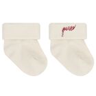 طقم ملابس أطفال بشعار دب تيدي باللونين بيج وأبيض, 4, hi-res