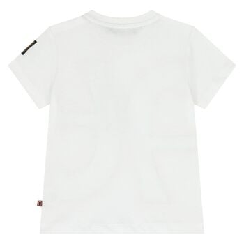 Younger Boys White Logo T-Shirt