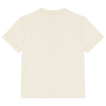 Boys Ivory Teddy Bear Logo T-Shirt
