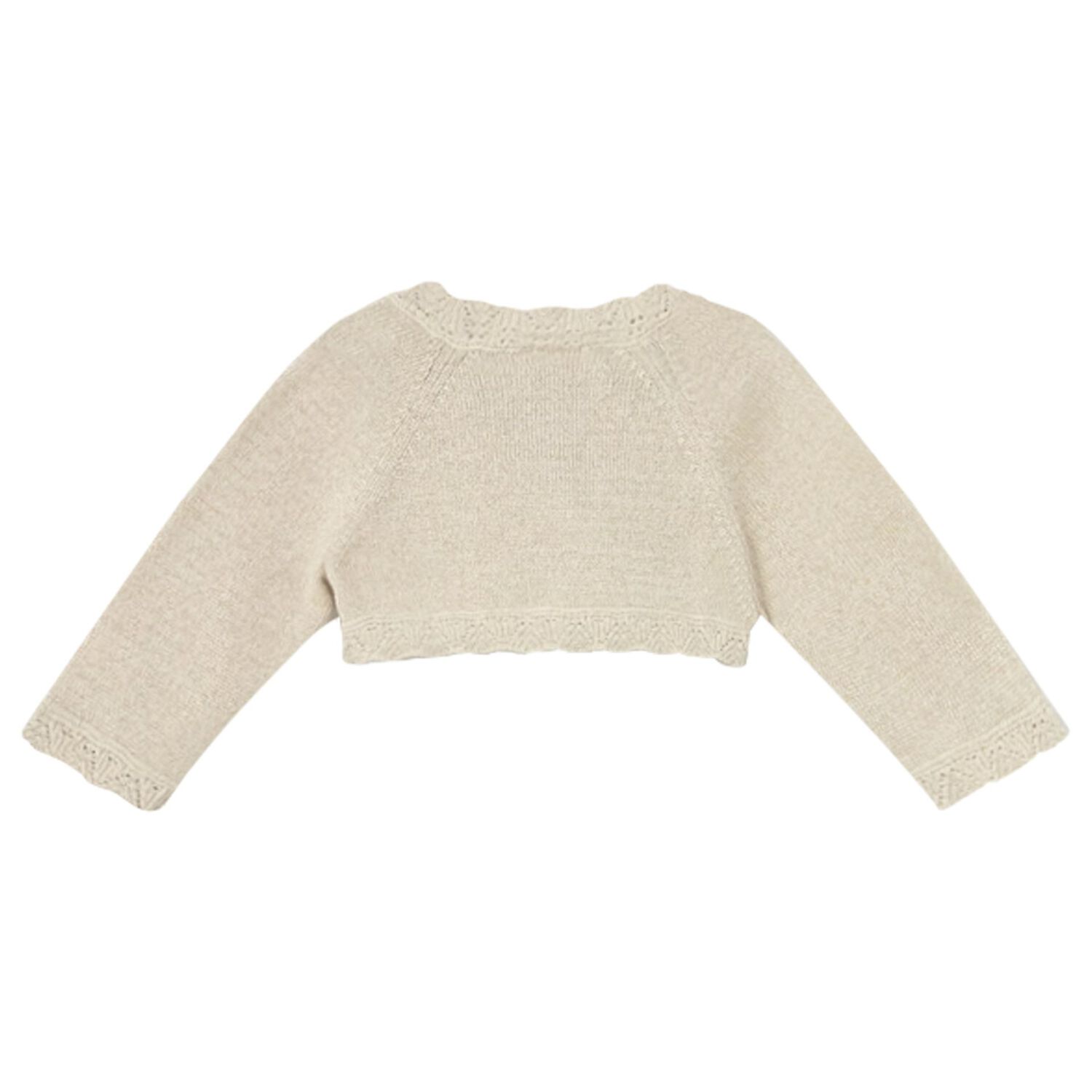 Baby Girls Gold Knitted Cardigan, 1, hi-res