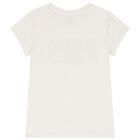 Girls White Logo T-Shirt, 1, hi-res