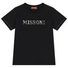 تيشيرت بالشعار باللون الاسود للاولاد , 1, hi-res