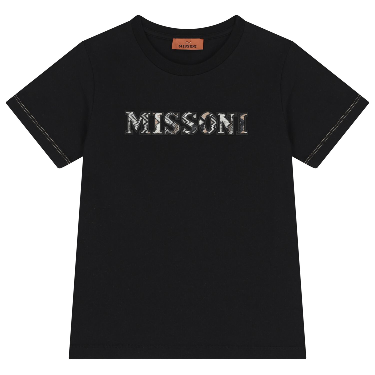 تيشيرت بالشعار باللون الاسود للاولاد , 1, hi-res