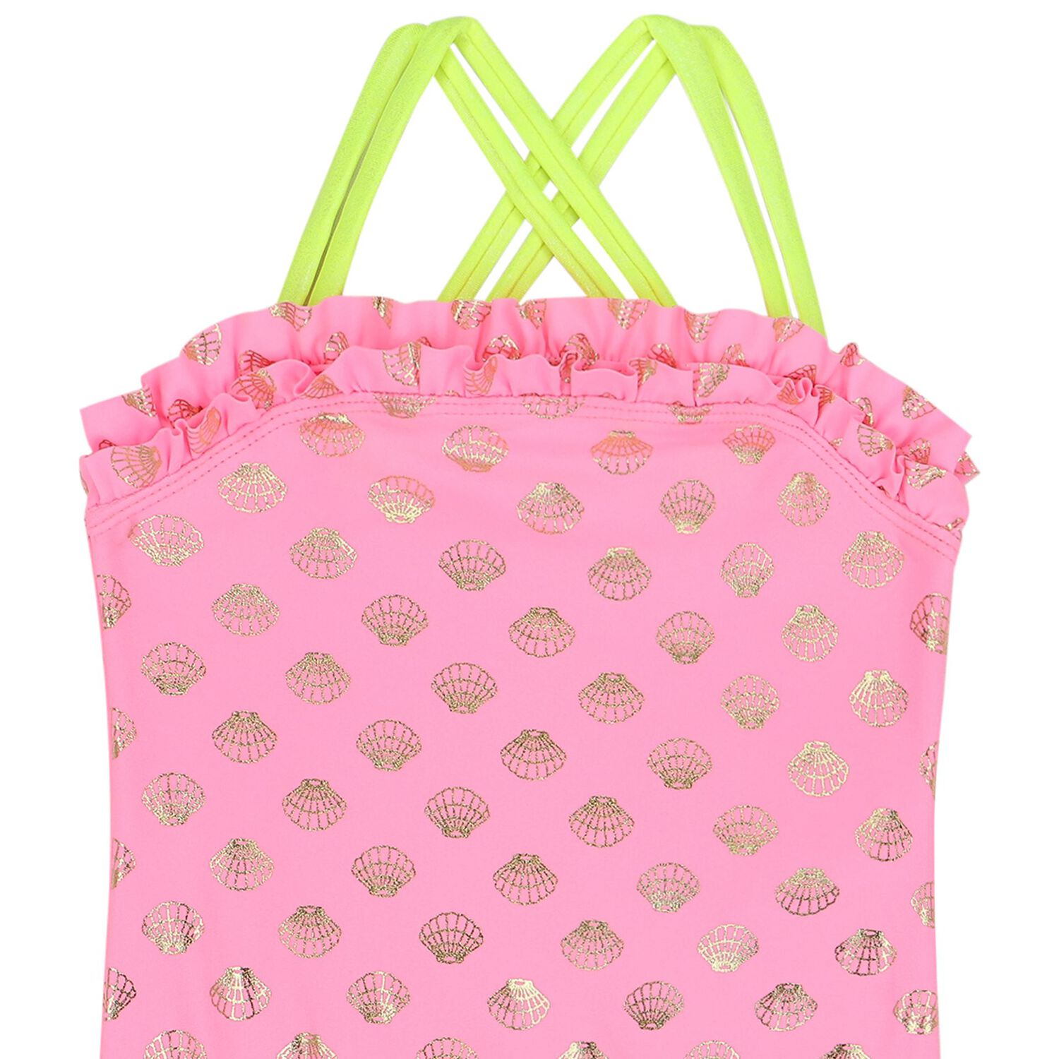 Younger Girls Pink Shell Swimsuit, 1, hi-res image number null