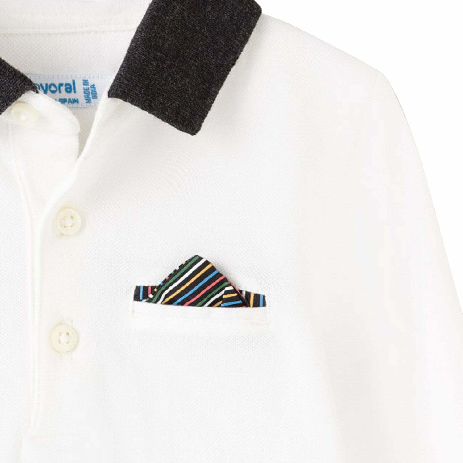 تيشيرت بولو بالشعار باللون العاجى للاولاد, 1, hi-res image number null