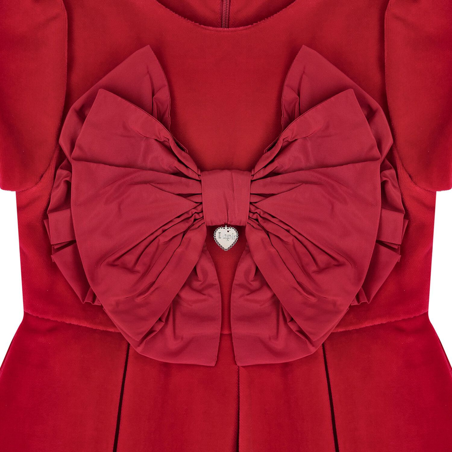 فستان بنات بفيونكة باللون الأحمر, 1, hi-res image number null