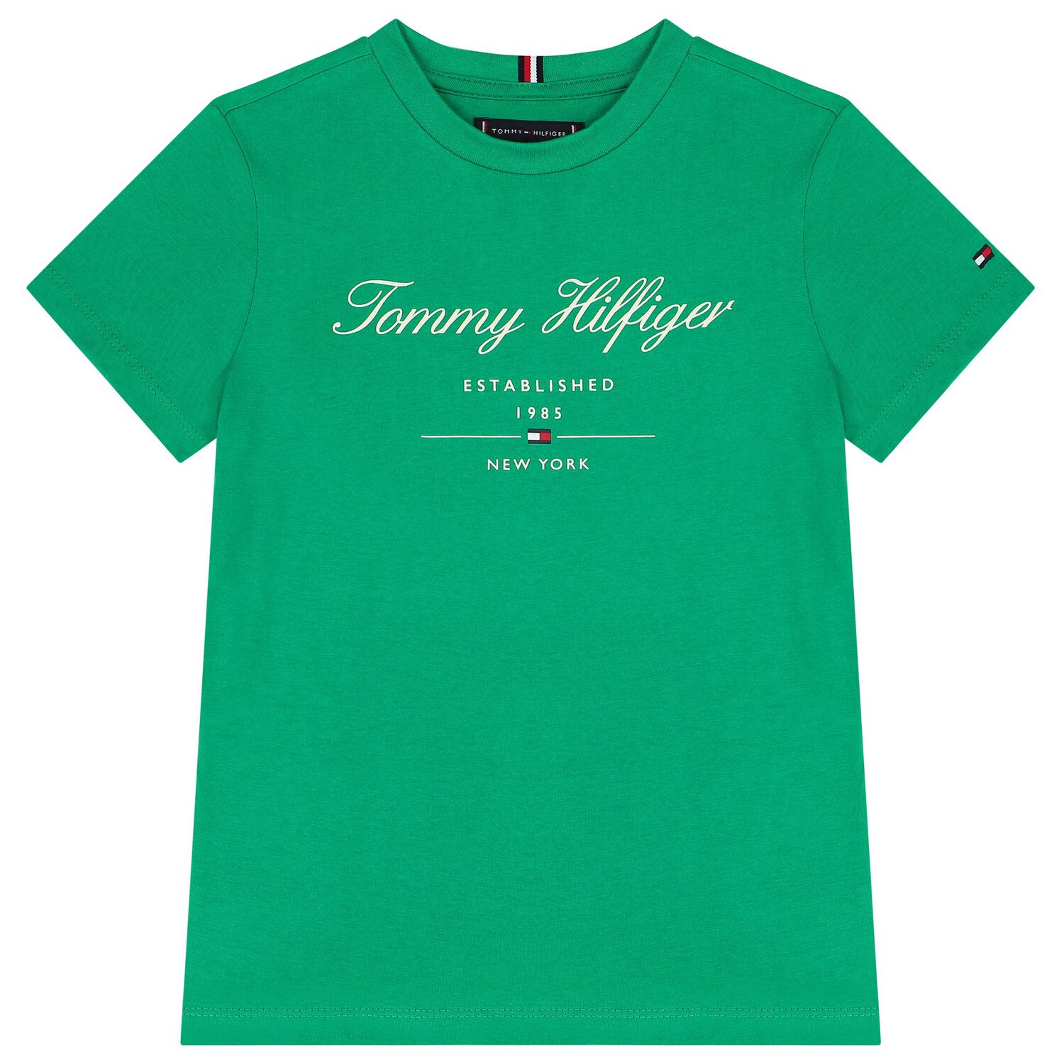 تيشيرت أولاد بالشعار باللون الأخضر, 1, hi-res