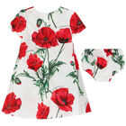 طقم فستان بطبعة باللون الأبيض والأحمر, 1, hi-res