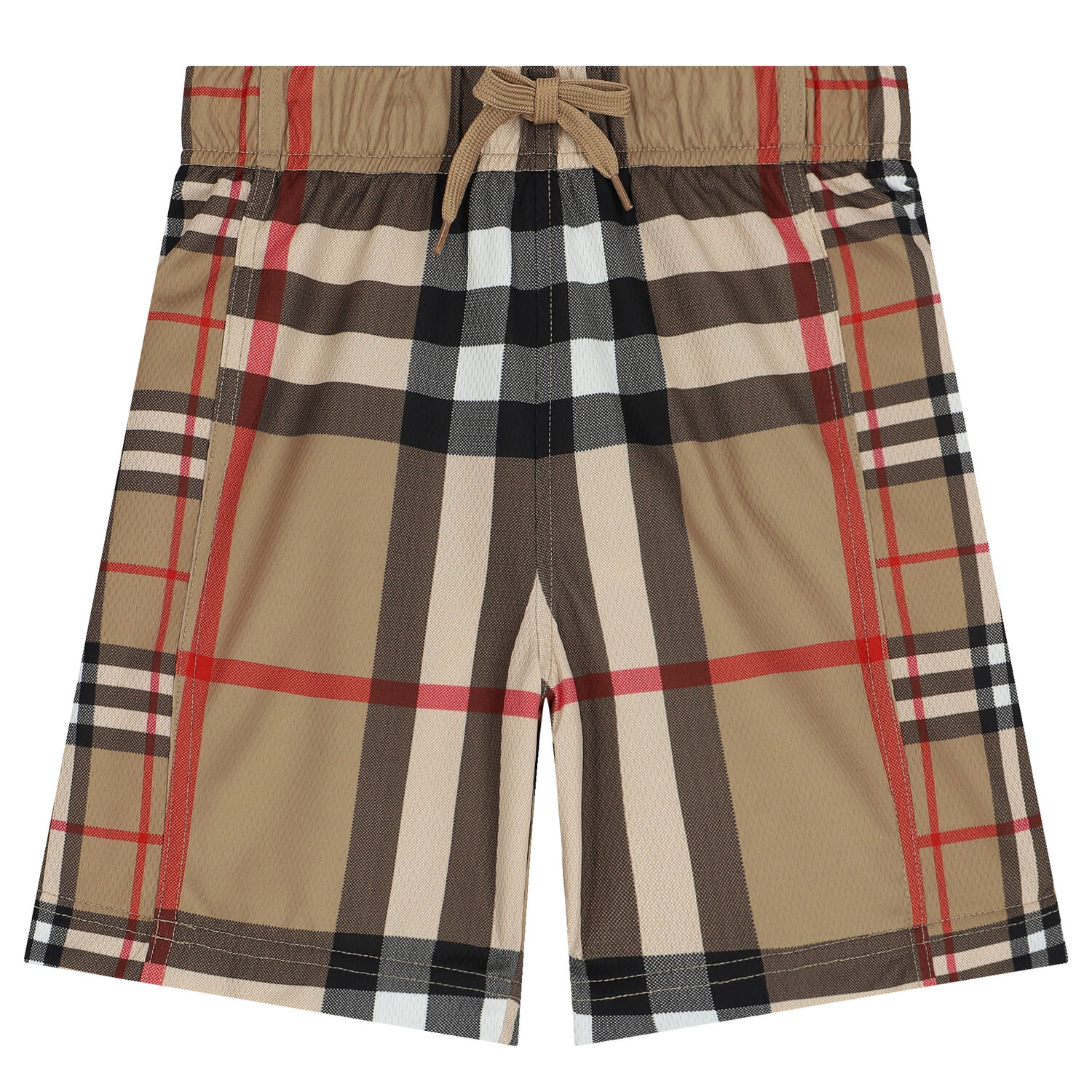 Boys Beige Checkered Shorts, 1, hi-res