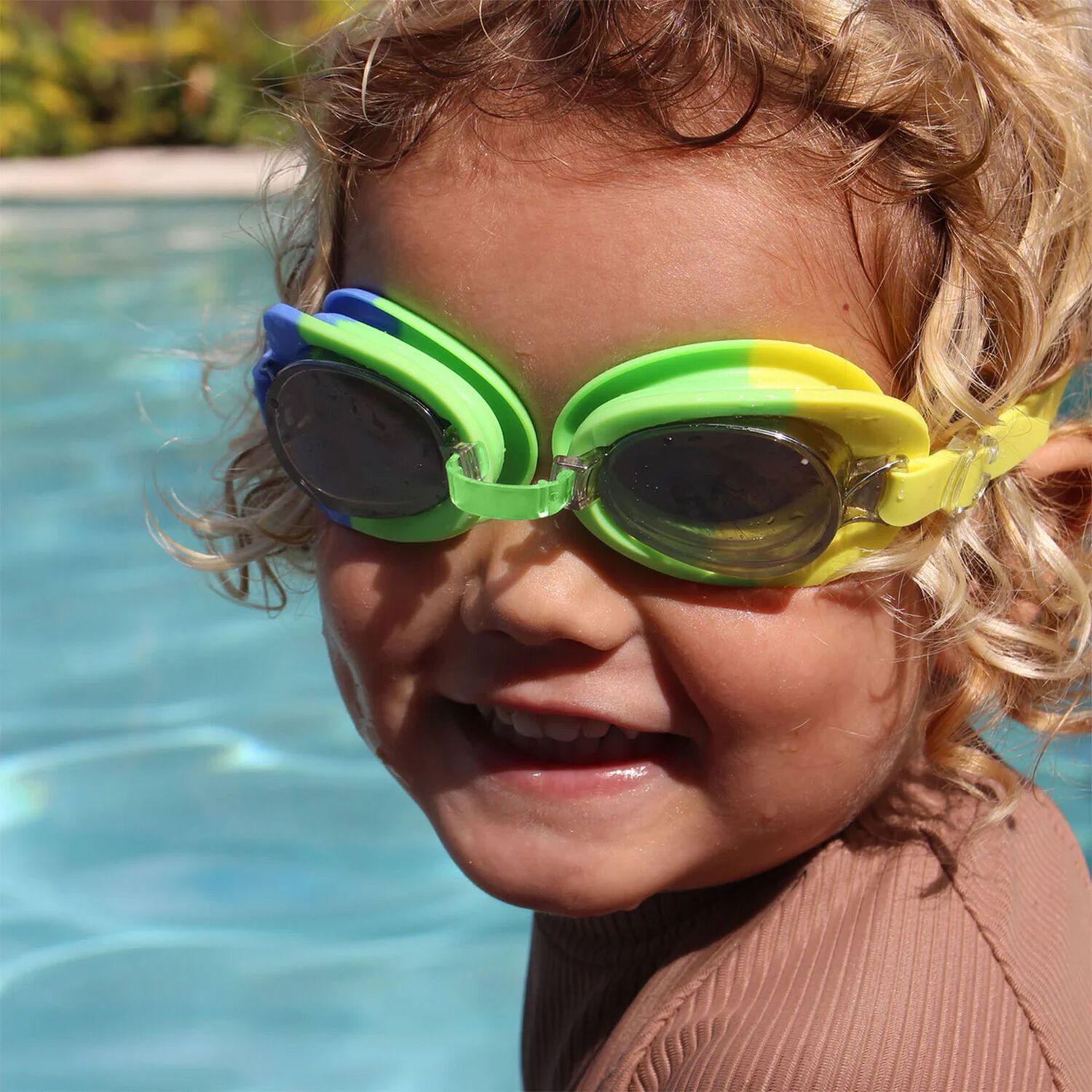 Green & Blue Eli the Elephant Swimming Goggles, 1, hi-res