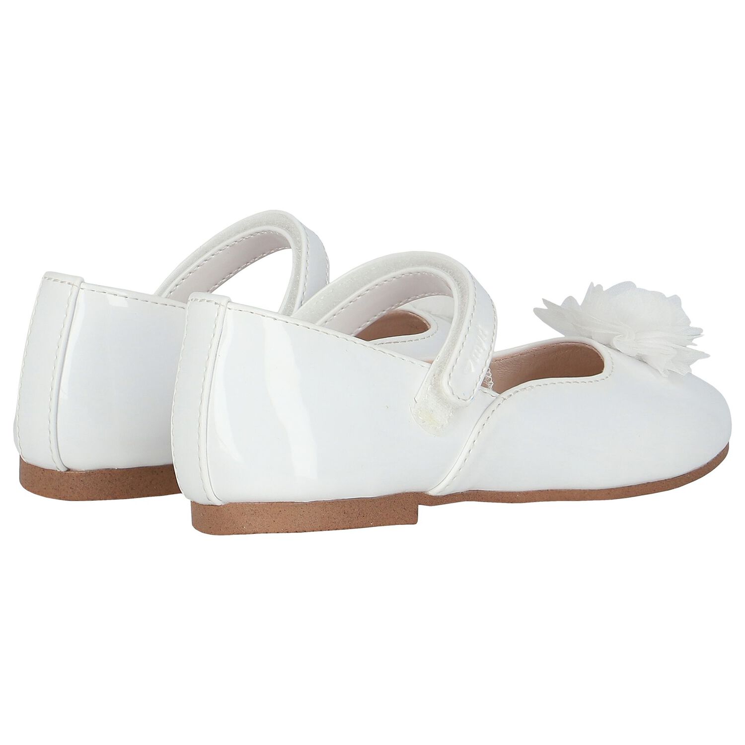Girls White Flower Shoes, 1, hi-res image number null