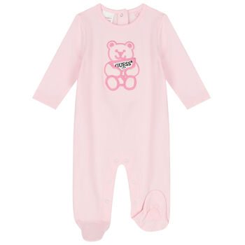 Baby Girls Pink Teddy Bear Babygrow