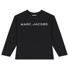 Boys Black Logo Long Sleeve Top, 1, hi-res