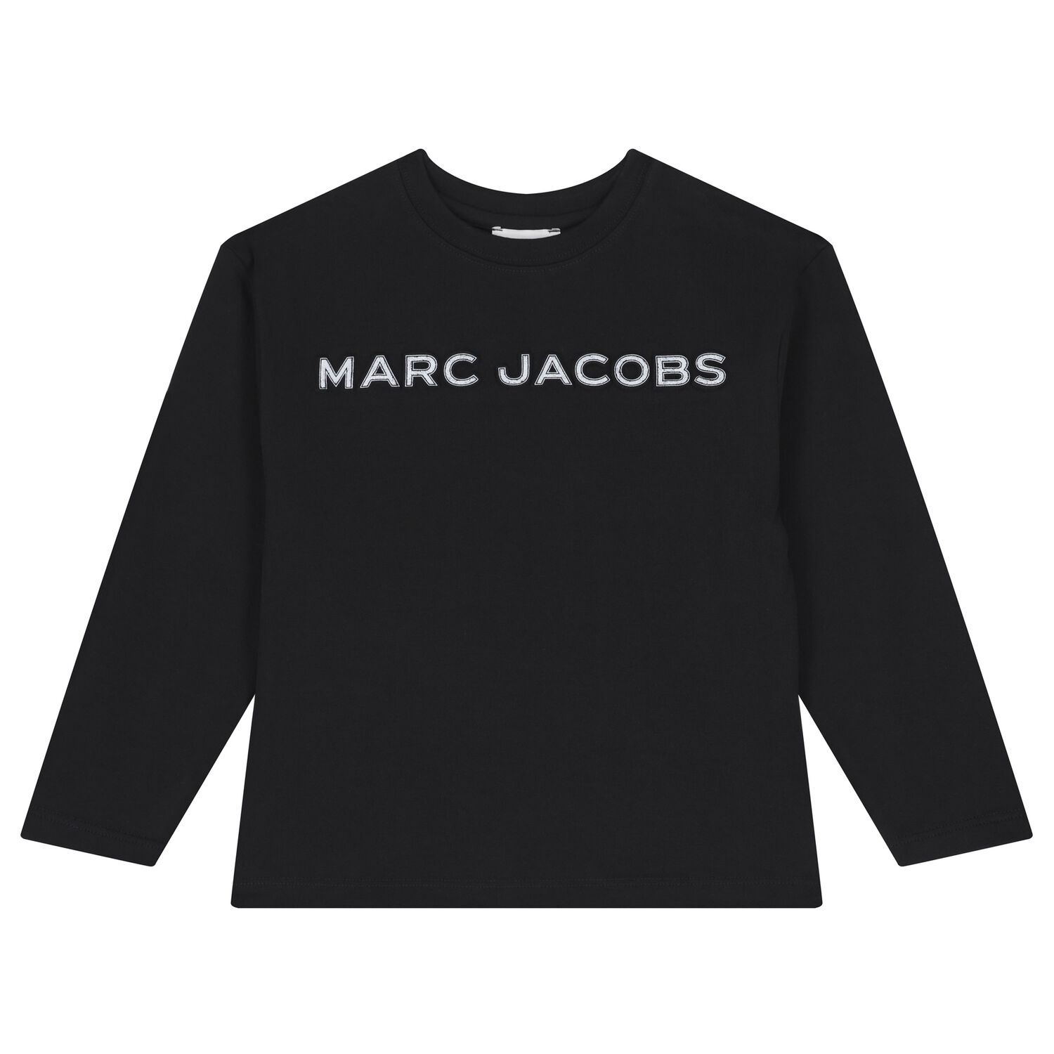 Boys Black Logo Long Sleeve Top, 1, hi-res