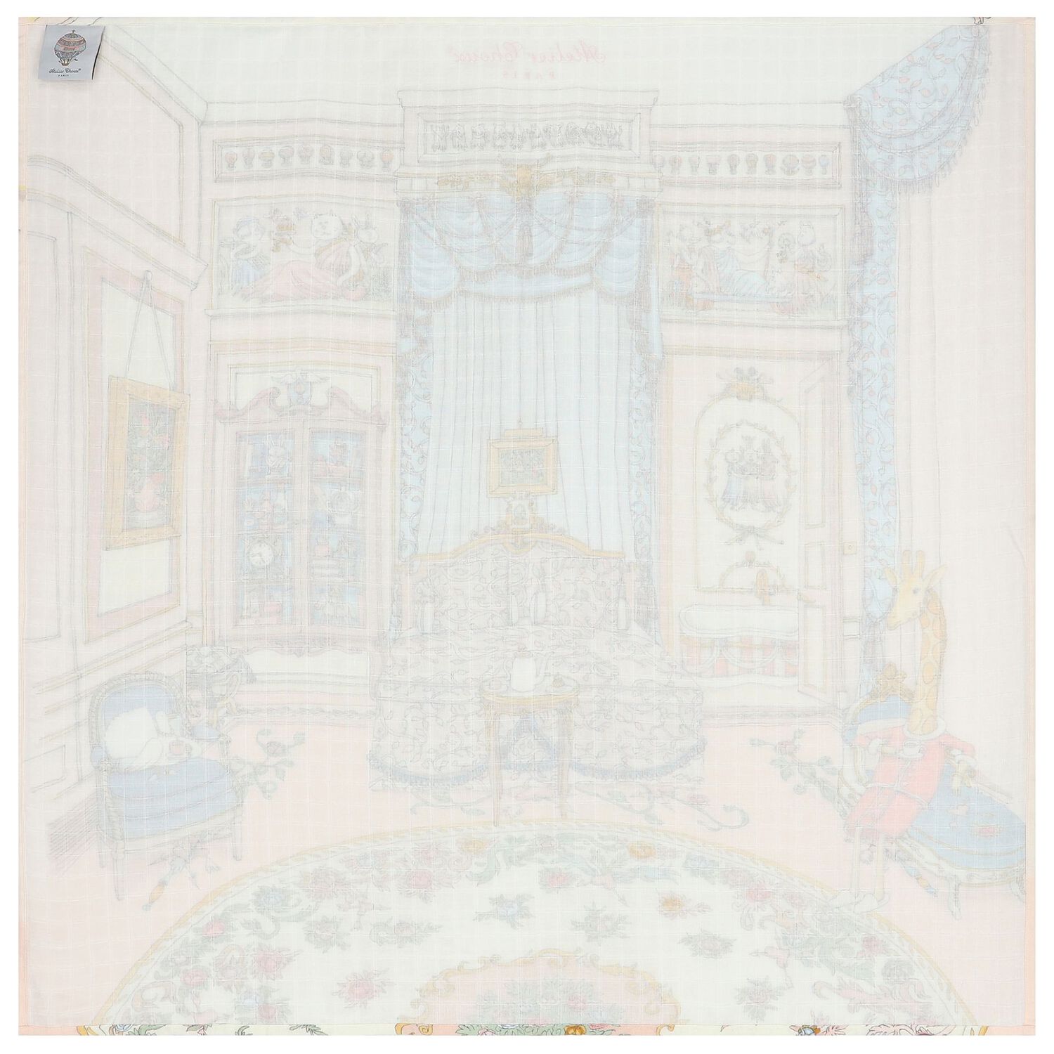 بطانية قماط بنات بطبعة الغرفة الفرنسية باللون الوردي , 1, hi-res image number null