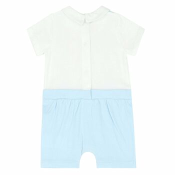 Baby Boys White & Blue Romper