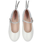 Girls White & Silver Leather Shoes, 1, hi-res