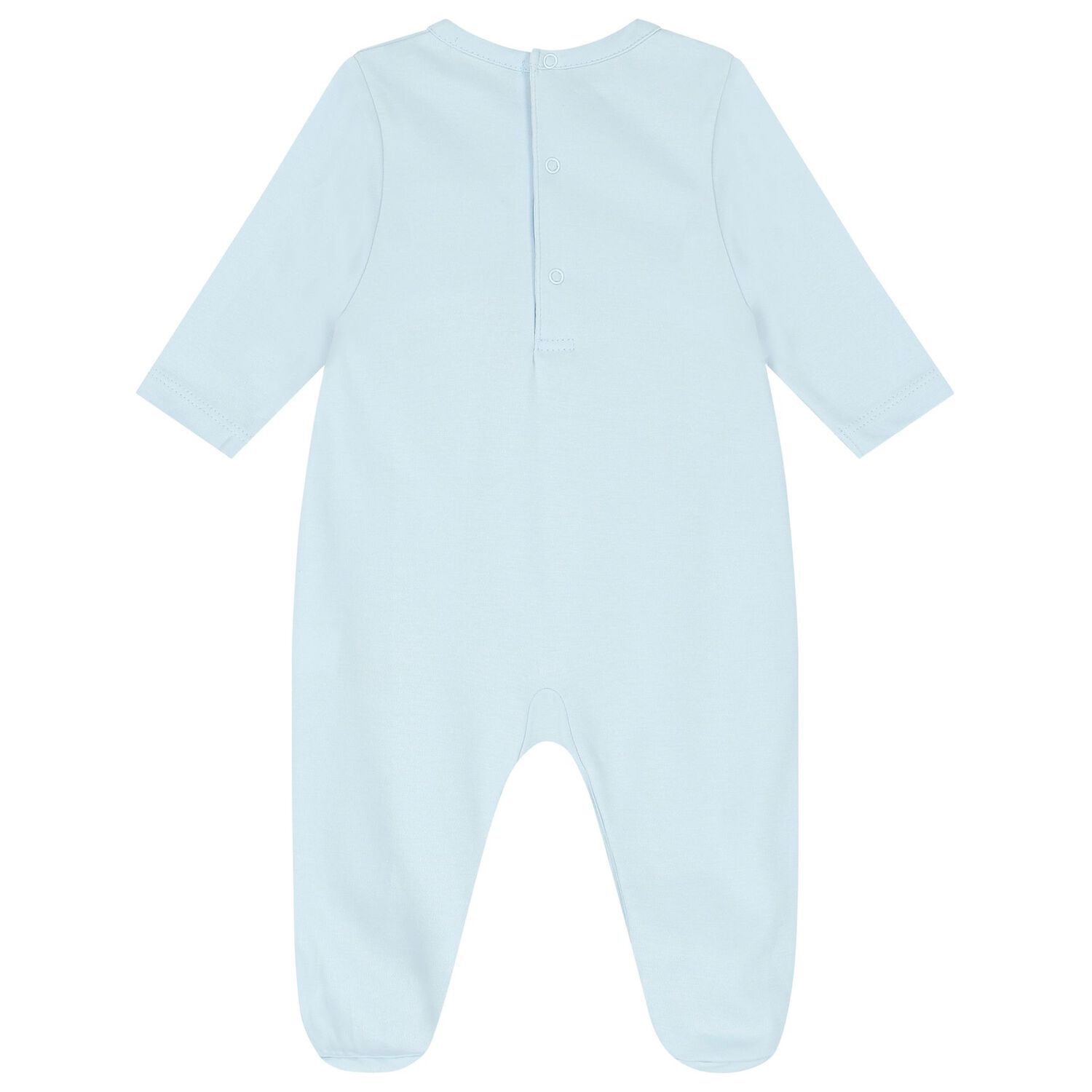 Baby Boys Blue Smocked Babygrow, 2, hi-res