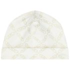 طقم هدايا ملابس أطفال بناتي باللون العاجي والذهبي, 1, hi-res