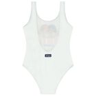 Girls White Fiorucci Swimsuit, 1, hi-res