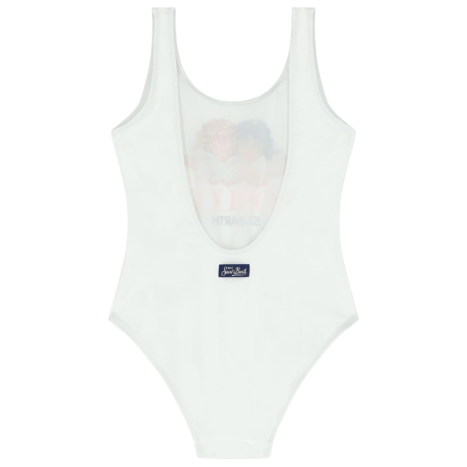 Girls White Fiorucci Swimsuit, 1, hi-res