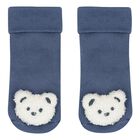Baby Boys Blue Bear Hat & Socks Set, 1, hi-res
