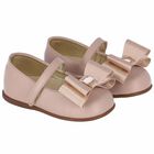 حذاء مطرز باللون البيج للبنات, 1, hi-res