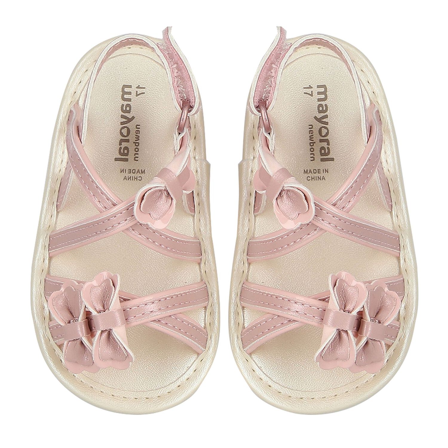Baby Girls Pink Bow Sandals, 2, hi-res image number null