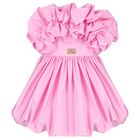Girls Pink Ruffled Dress, 1, hi-res