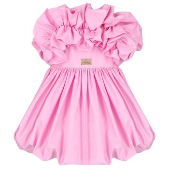 Girls Pink Ruffled Dress