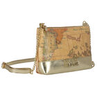 Girls Beige Geo Map Embellished Handbag, 1, hi-res
