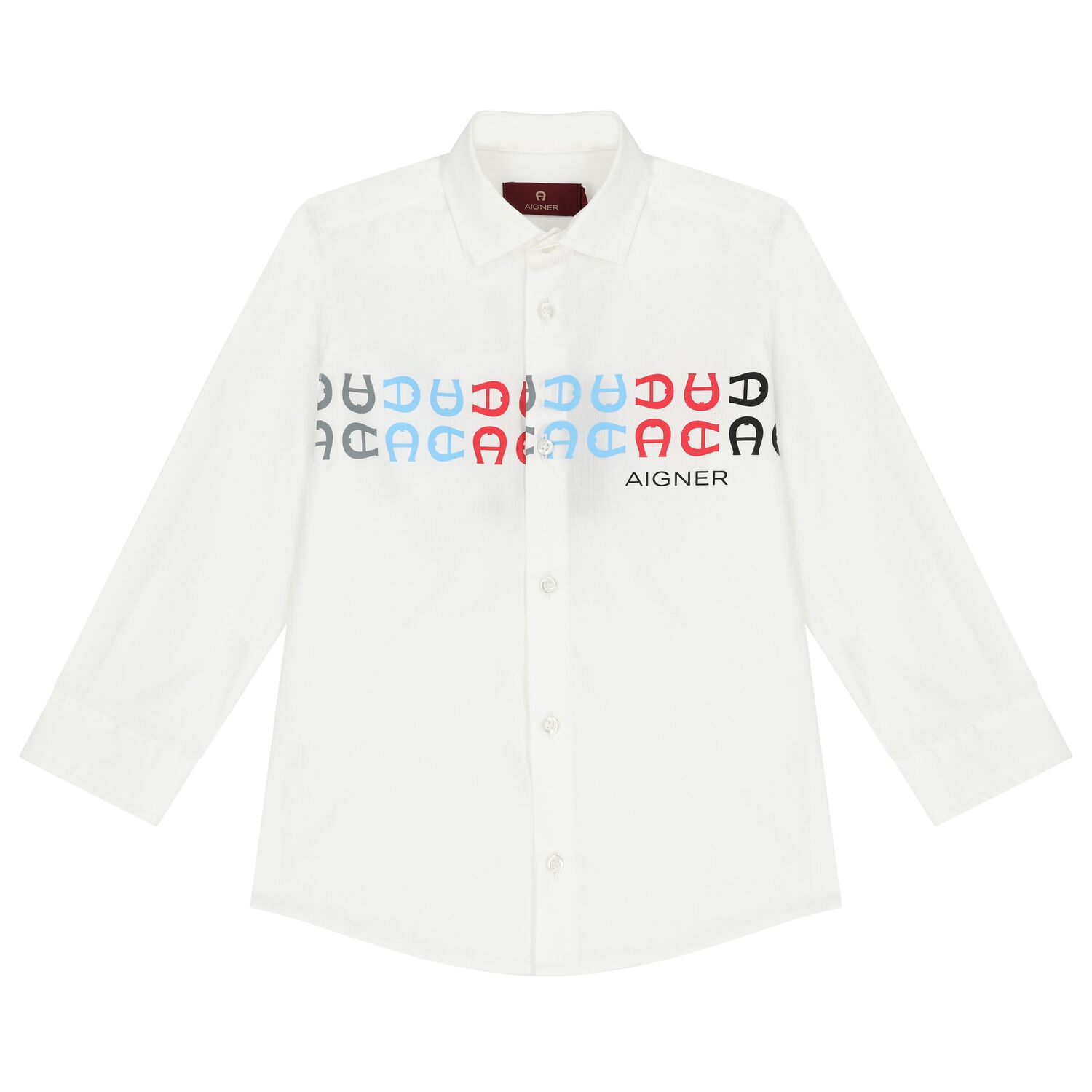 Boys White Logo Shirt, 1, hi-res image number null