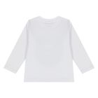 توب اولاد بأكمام طويله بالشعار باللون الابيض , 1, hi-res