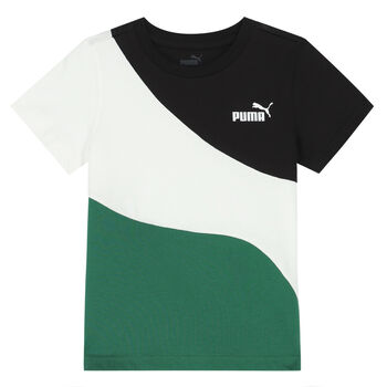 Boys Black, White & Green Logo T-Shirt