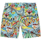 Boys Blue Logo Shorts, 1, hi-res