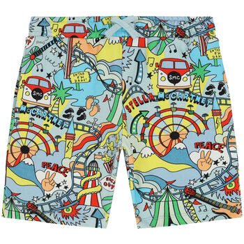 Boys Blue Printed Shorts