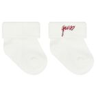 Ivory & White Teddy Bear Logo Baby Bodysuit Set, 3, hi-res