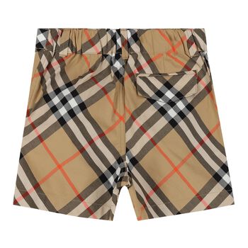 Baby Boys Beige Check Shorts