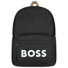 Boys Black Logo Backpack, 1, hi-res