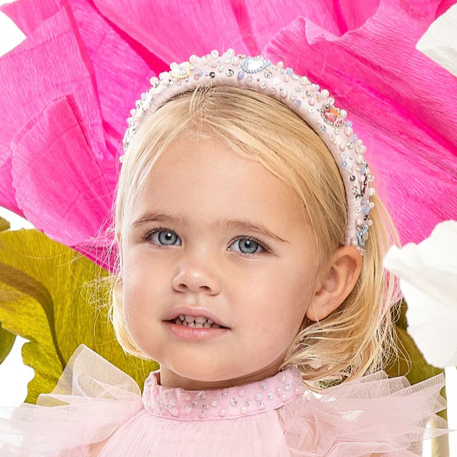 Girls Pink Flower Sequin Headband, 1, hi-res image number null