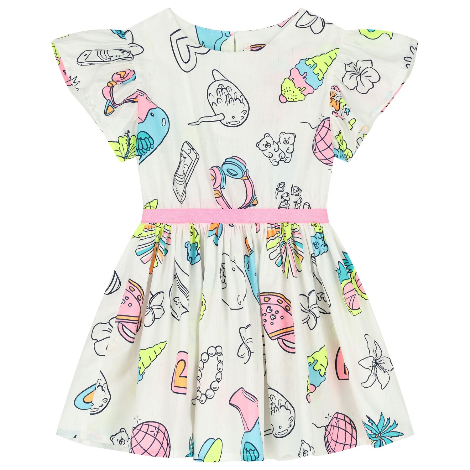 Girls Ivory Logo Dress, 1, hi-res image number null