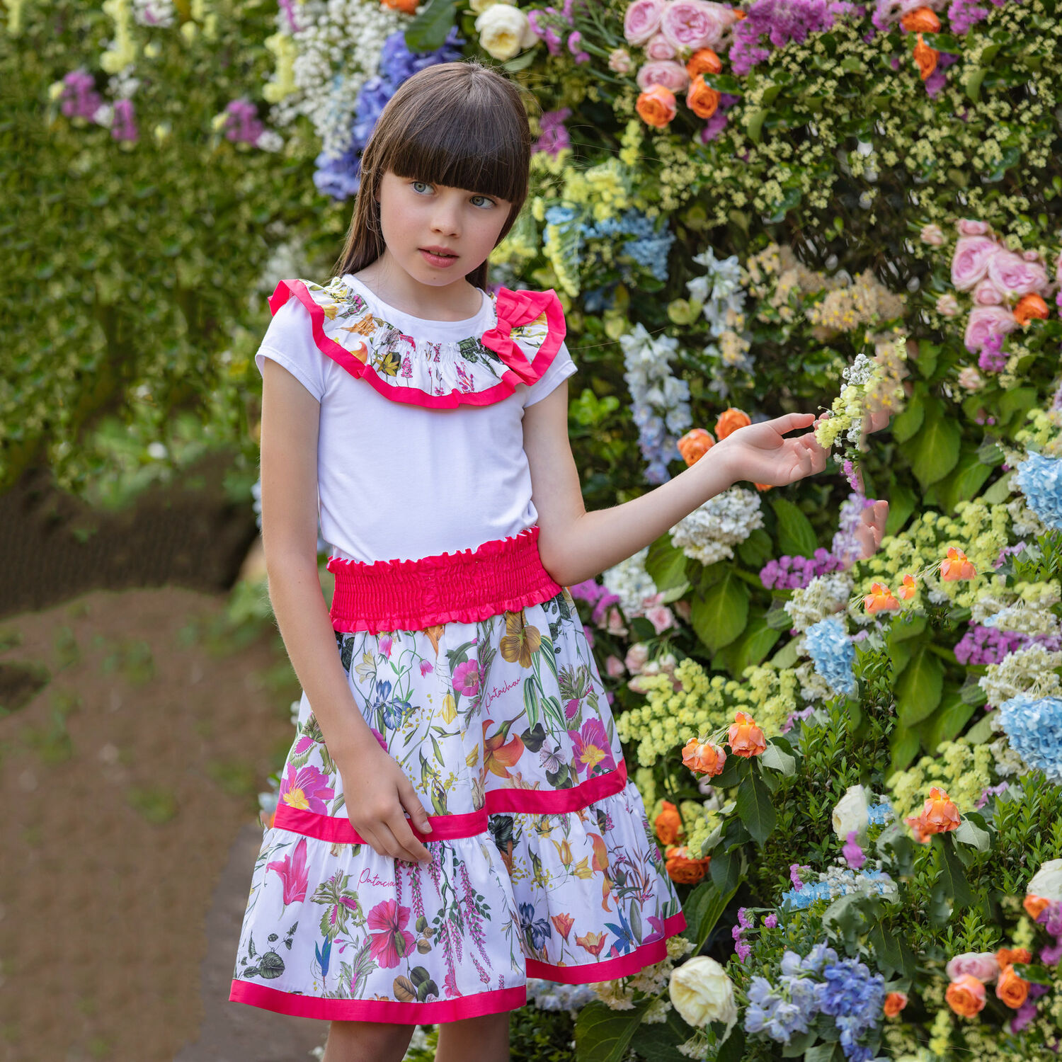 توب بنات بكشكشة باللون الابيض , 1, hi-res