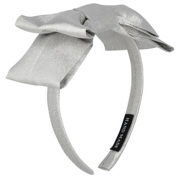 Girls Silver Bow Headband